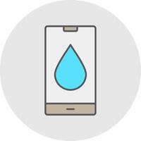 Water Drop Line Filled Light Circle Icon vector