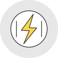 Energy Line Filled Light Circle Icon vector