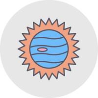 Eclipse Line Filled Light Circle Icon vector