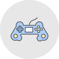 Game Controller Line Filled Light Circle Icon vector