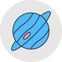 Planet Line Filled Light Circle Icon vector