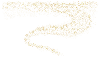 Gold stars glitter shiny swirl on transparent background. Stars glittering dust. png