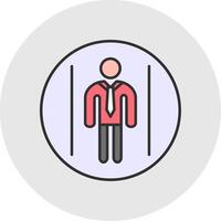 Business People Line Filled Light Circle Icon vector
