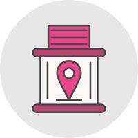 Telephone Booth Line Filled Light Circle Icon vector