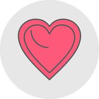 Heart Line Filled Light Circle Icon vector