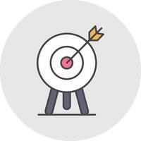 Target Line Filled Light Circle Icon vector