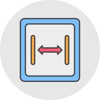 Size Line Filled Light Circle Icon vector