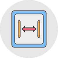 Size Line Filled Light Circle Icon vector