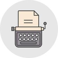 Typewriter Line Filled Light Circle Icon vector