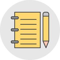Notebook Line Filled Light Circle Icon vector
