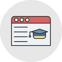 Online Learning Line Filled Light Circle Icon vector