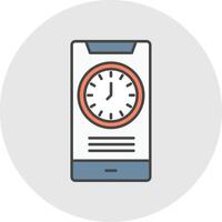 Time Line Filled Light Circle Icon vector