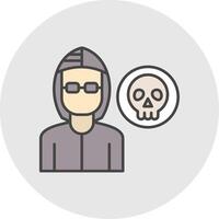 Robber Line Filled Light Circle Icon vector