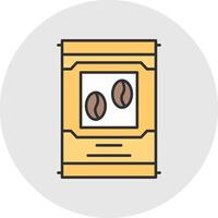 Beans Line Filled Light Circle Icon vector