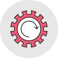 Gear Wheel Drawing Line Filled Light Circle Icon vector