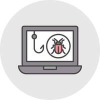 Phishing Line Filled Light Circle Icon vector