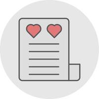 Love Letter Line Filled Light Circle Icon vector