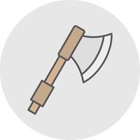 Axe Line Filled Light Circle Icon vector