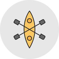 Kayak Line Filled Light Circle Icon vector