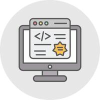 Pop Up Line Filled Light Circle Icon vector