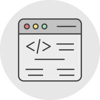 Web Coding Line Filled Light Circle Icon vector