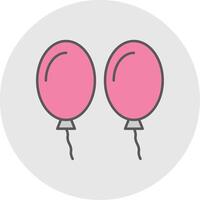 Balloons Line Filled Light Circle Icon vector