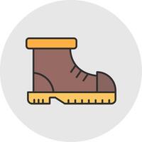 Boot Line Filled Light Circle Icon vector