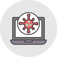 Virus Line Filled Light Circle Icon vector