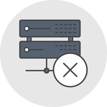 Eliminar datos línea lleno ligero circulo icono vector