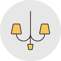 Lamp Line Filled Light Circle Icon vector