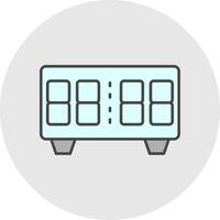 Digital Clock Line Filled Light Circle Icon vector