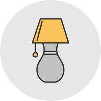 Table Lamp Line Filled Light Circle Icon vector