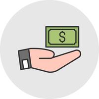 Give Money Line Filled Light Circle Icon vector