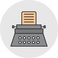 Typewriter Line Filled Light Circle Icon vector