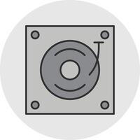 Turntable Line Filled Light Circle Icon vector