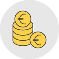Euro Line Filled Light Circle Icon vector