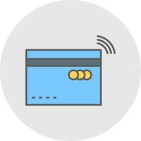 Contactless Line Filled Light Circle Icon vector