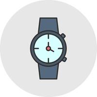 reloj línea lleno ligero circulo icono vector