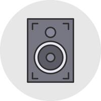 altavoz línea lleno ligero circulo icono vector