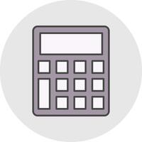 Calculator Line Filled Light Circle Icon vector