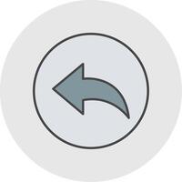 Previous Line Filled Light Circle Icon vector