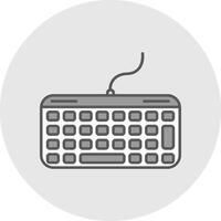 teclado línea lleno ligero circulo icono vector