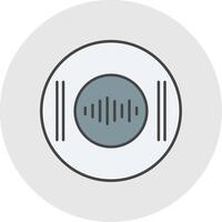 Recording Line Filled Light Circle Icon vector