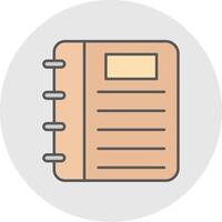 Note Book Line Filled Light Circle Icon vector