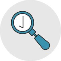 Magnifying Glass Line Filled Light Circle Icon vector