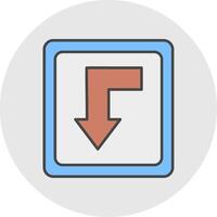 Back Line Filled Light Circle Icon vector