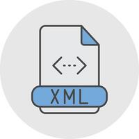 Xml Line Filled Light Circle Icon vector