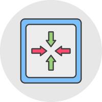 Exit Full Screen Line Filled Light Circle Icon vector