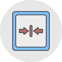Minimize Line Filled Light Circle Icon vector