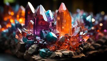 AI generated Vibrant gemstone collection illuminates beauty in nature generated by AI photo